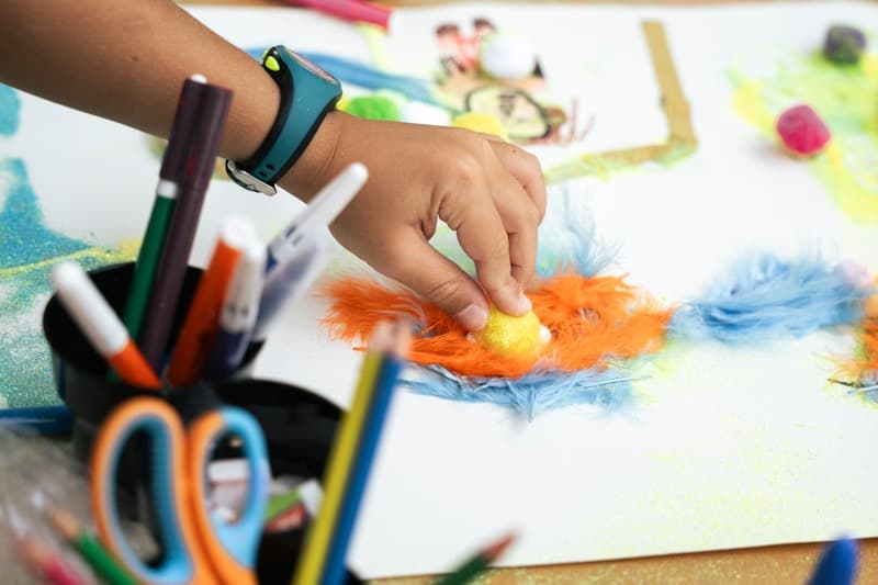 Colorful craft products handmade by a young creator
