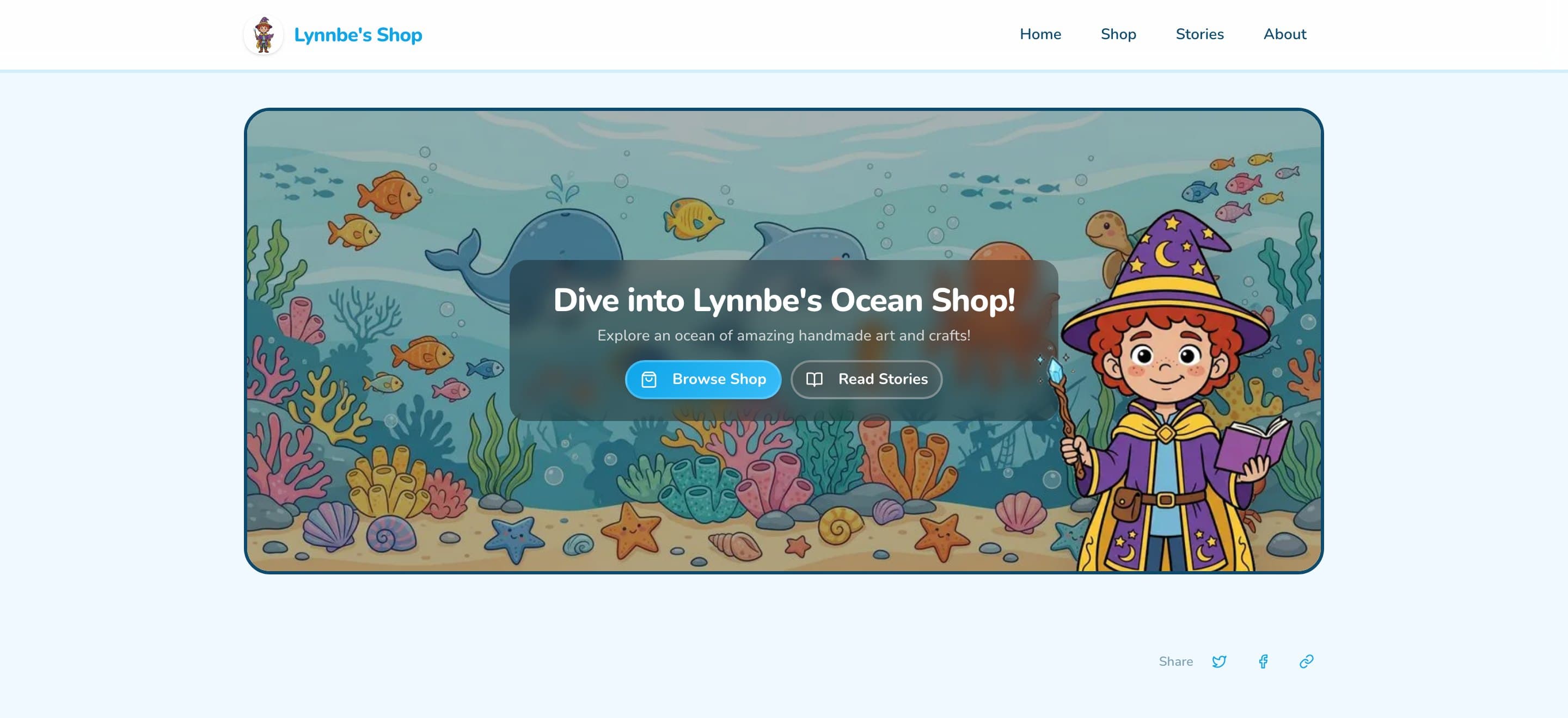 Lynnbe's ocean-themed storefront on LilBizee